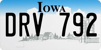 IA license plate DRV792