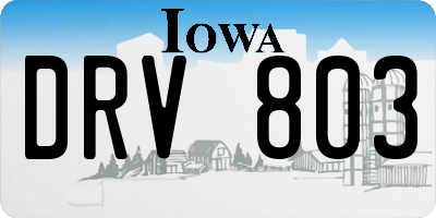 IA license plate DRV803