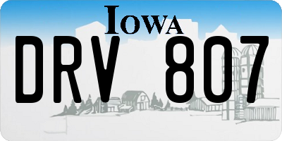 IA license plate DRV807