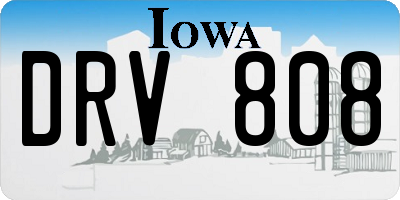 IA license plate DRV808