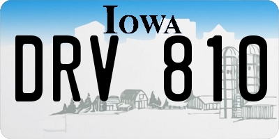IA license plate DRV810