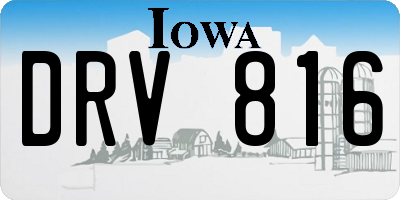 IA license plate DRV816