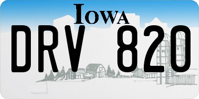 IA license plate DRV820