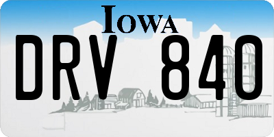 IA license plate DRV840