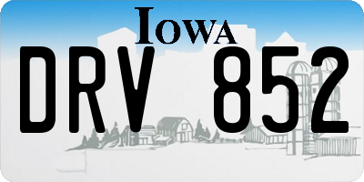 IA license plate DRV852