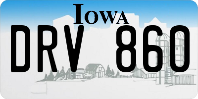 IA license plate DRV860
