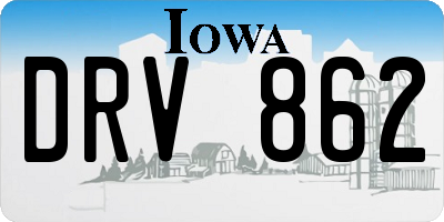 IA license plate DRV862