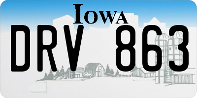 IA license plate DRV863