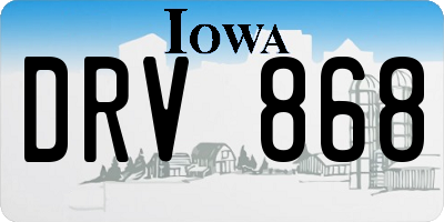 IA license plate DRV868