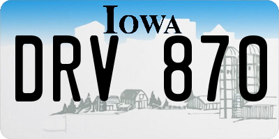 IA license plate DRV870