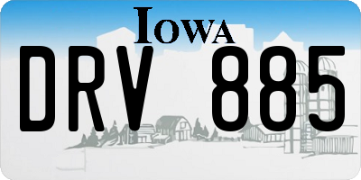 IA license plate DRV885