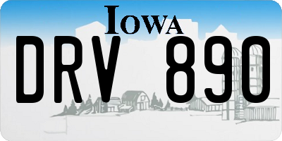 IA license plate DRV890