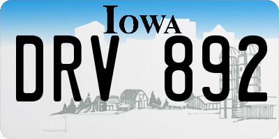 IA license plate DRV892