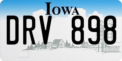 IA license plate DRV898