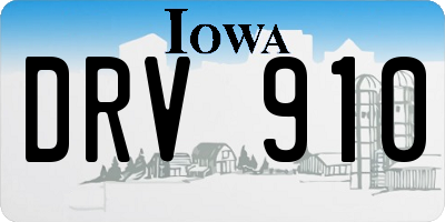 IA license plate DRV910