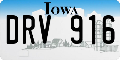 IA license plate DRV916