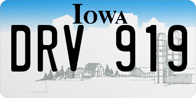 IA license plate DRV919
