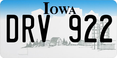 IA license plate DRV922