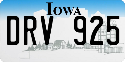 IA license plate DRV925