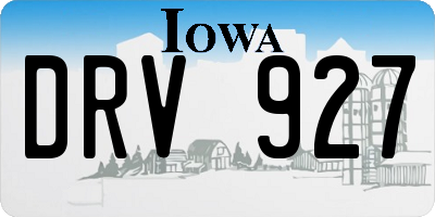 IA license plate DRV927