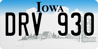 IA license plate DRV930
