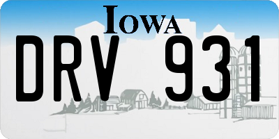 IA license plate DRV931