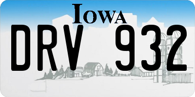 IA license plate DRV932
