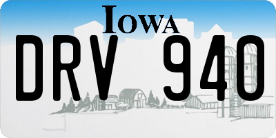 IA license plate DRV940