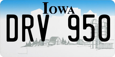 IA license plate DRV950