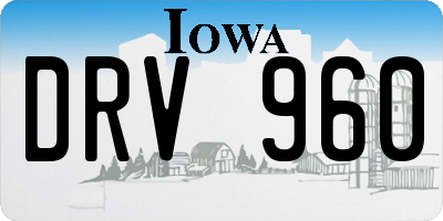 IA license plate DRV960