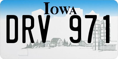IA license plate DRV971