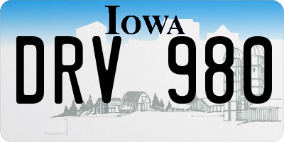 IA license plate DRV980