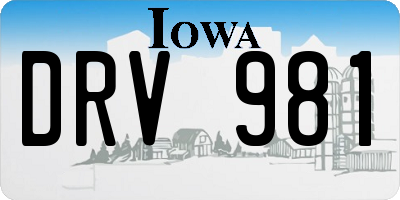 IA license plate DRV981