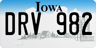 IA license plate DRV982