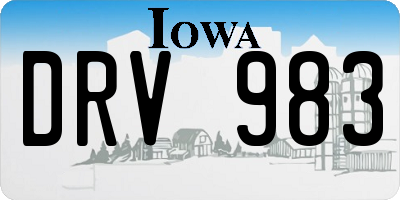 IA license plate DRV983