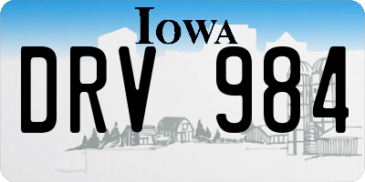 IA license plate DRV984