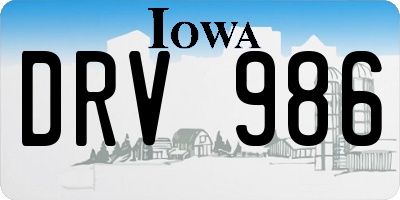 IA license plate DRV986