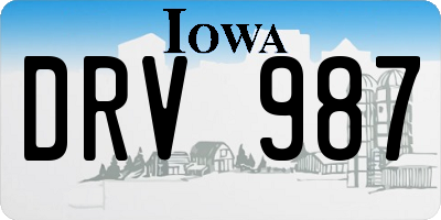IA license plate DRV987