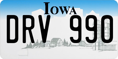 IA license plate DRV990