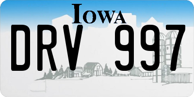 IA license plate DRV997