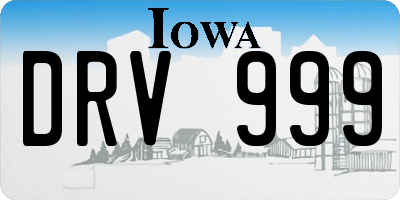 IA license plate DRV999