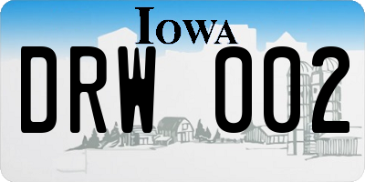 IA license plate DRW002