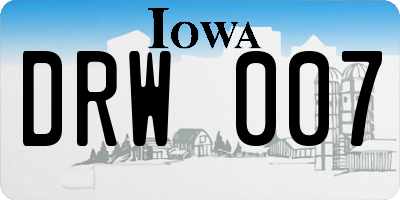 IA license plate DRW007