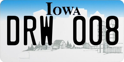 IA license plate DRW008