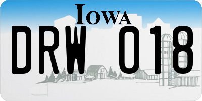 IA license plate DRW018