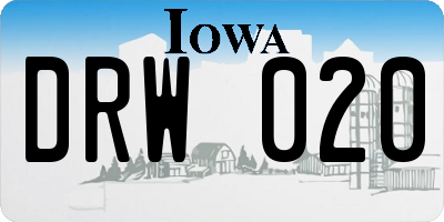 IA license plate DRW020