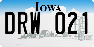 IA license plate DRW021