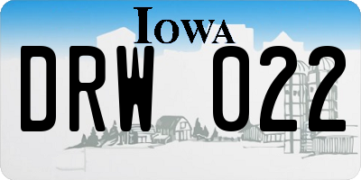 IA license plate DRW022