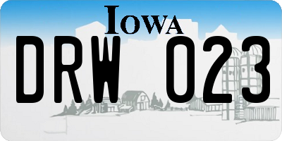 IA license plate DRW023