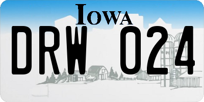 IA license plate DRW024
